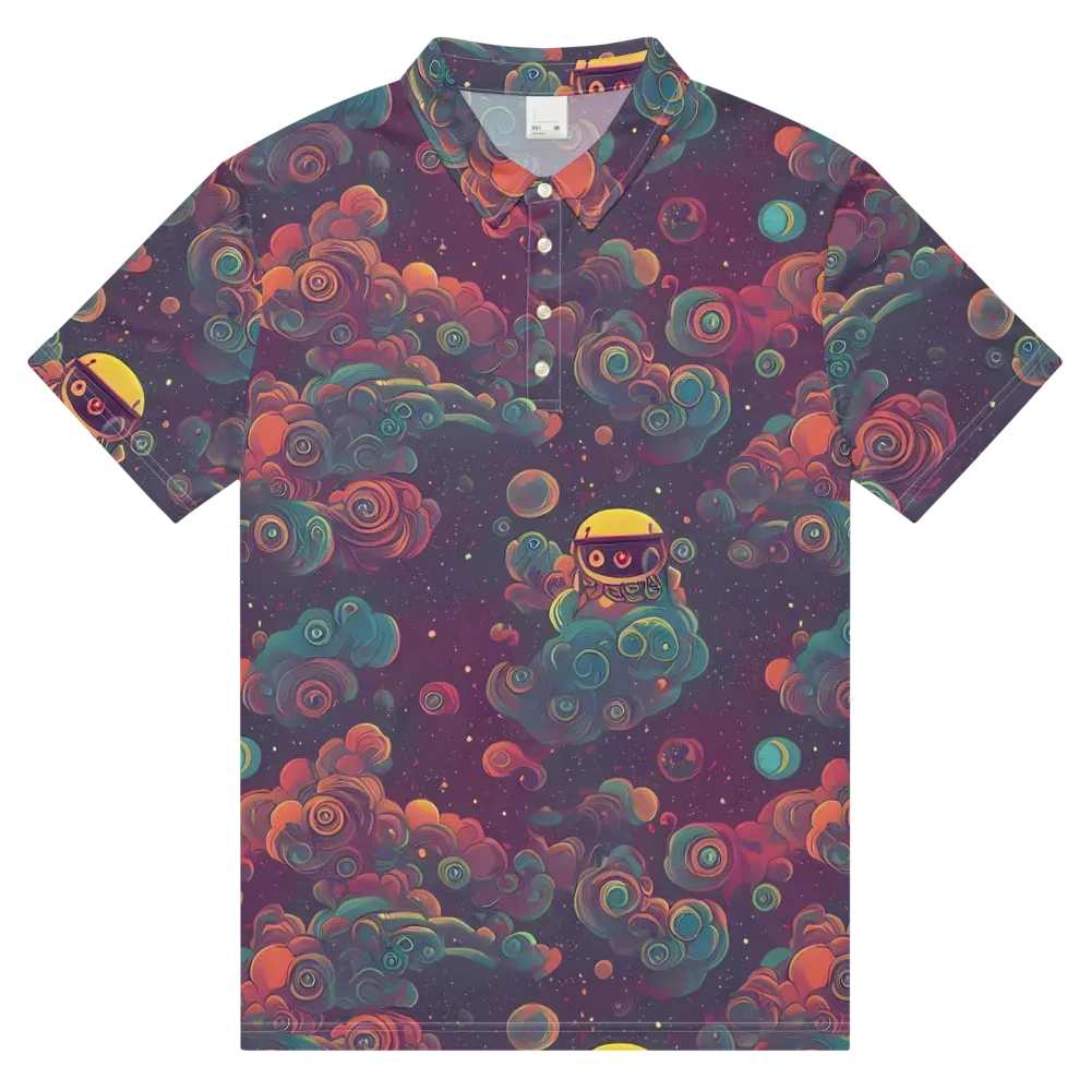 Nebula Dreamscape on Men's Slim Fit Polo Shirt — Front