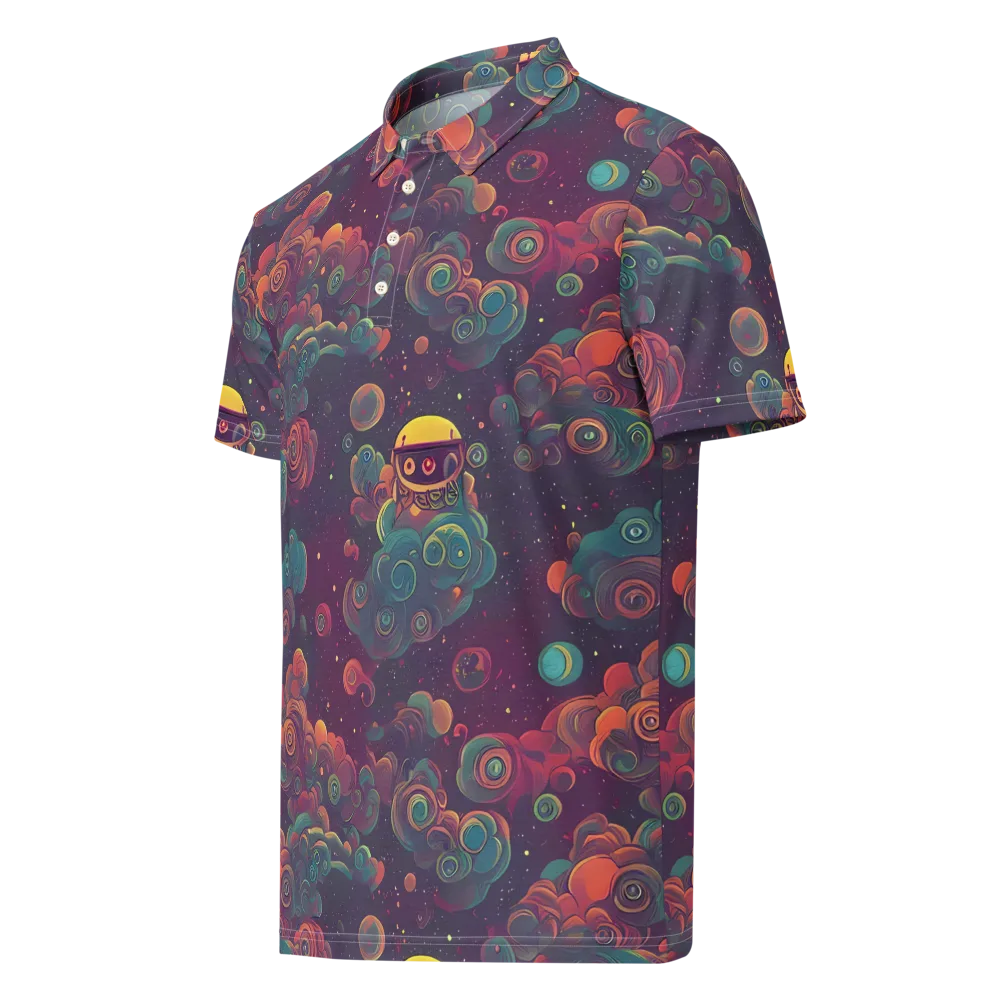 Nebula Dreamscape on Men's Slim Fit Polo Shirt — Left Front