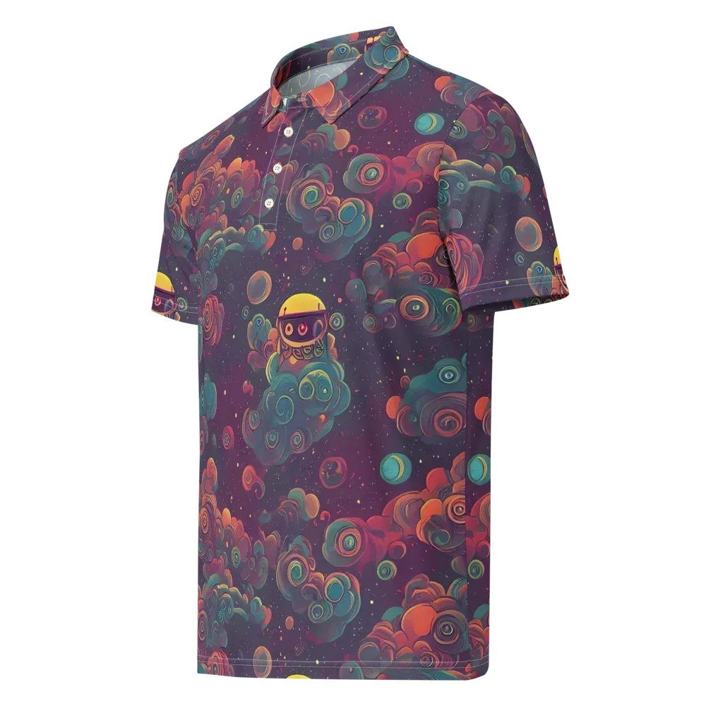 Nebula Dreamscape on Men's Slim Fit Polo Shirt — Left Front