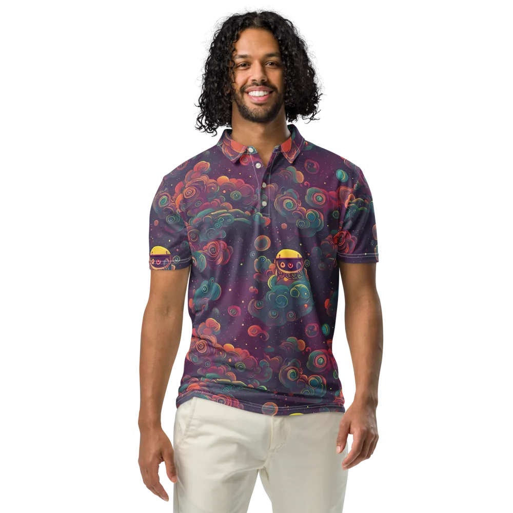 Nebula Dreamscape on Men's Slim Fit Polo Shirt — Front