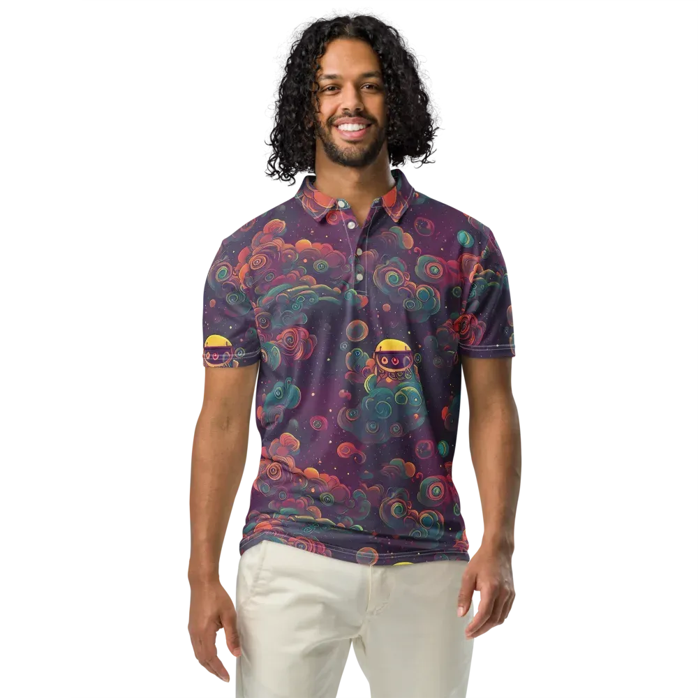 Nebula Dreamscape on Men's Slim Fit Polo Shirt — Front
