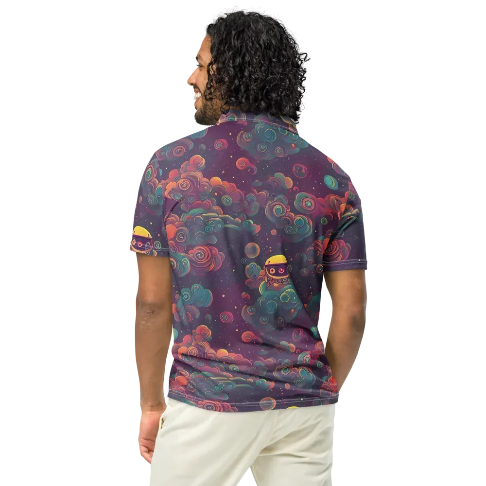 Nebula Dreamscape on Men's Slim Fit Polo Shirt — Back