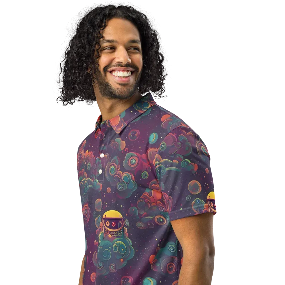 Nebula Dreamscape on Men's Slim Fit Polo Shirt — Left Front