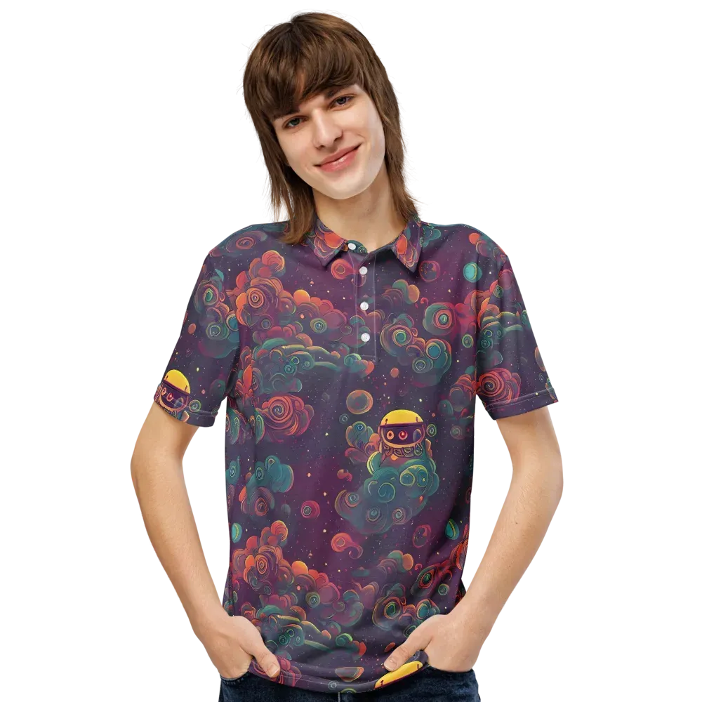 Nebula Dreamscape on Men's Slim Fit Polo Shirt — Front