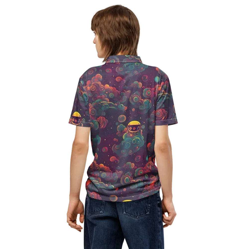 Nebula Dreamscape on Men's Slim Fit Polo Shirt — Back