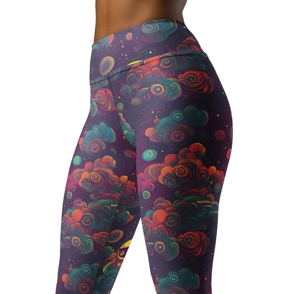 Nebula Dreamscape on Yoga Leggings — Left Front