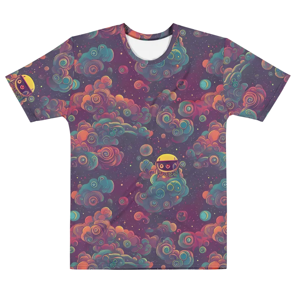 Nebula Dreamscape on Men's Cotton Crew Neck T-Shirt — Front