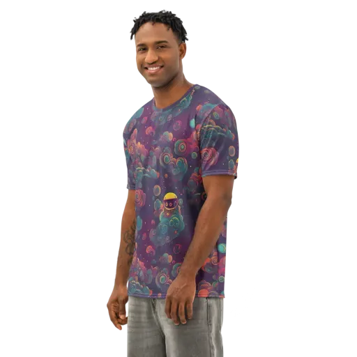 Nebula Dreamscape on a Men's Cotton Crew Neck T-Shirt