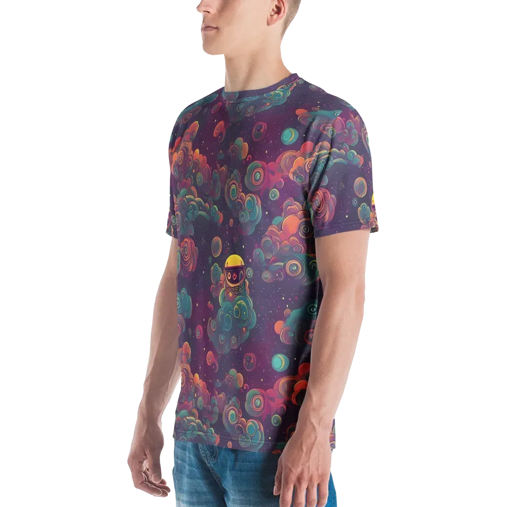 Nebula Dreamscape on Men's Crew Neck T-Shirt — Left