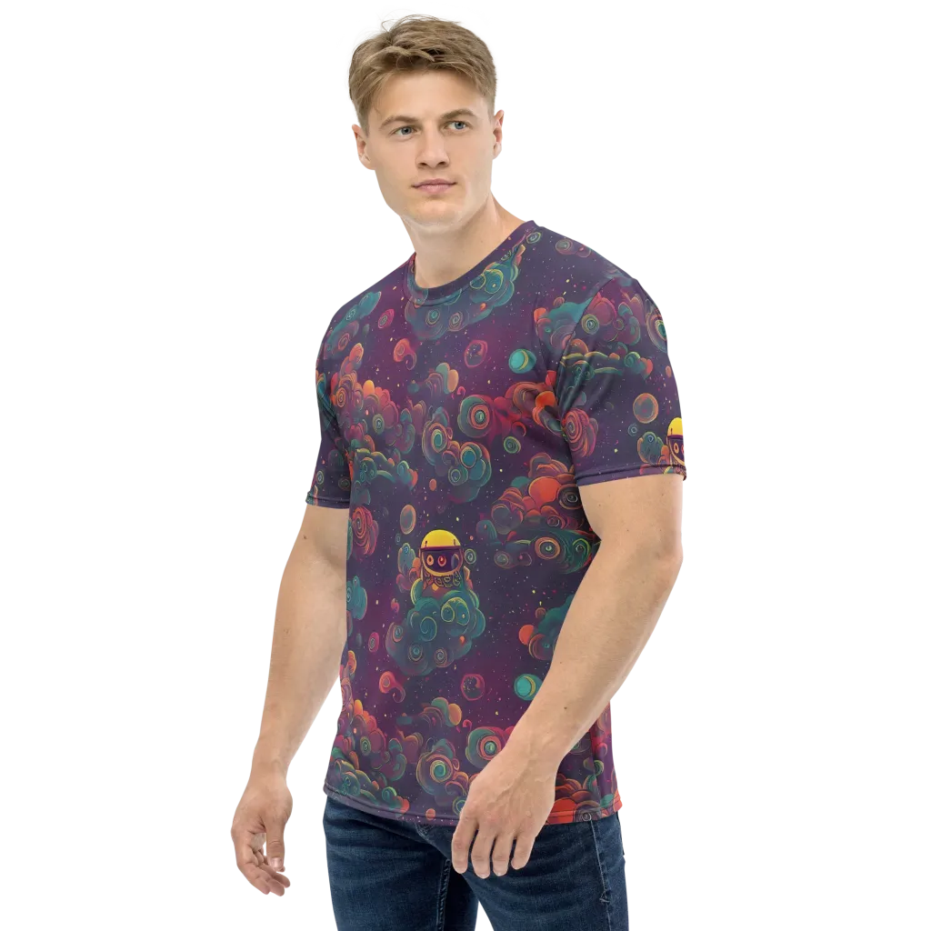 Nebula Dreamscape on Men's Crew Neck T-Shirt — Left