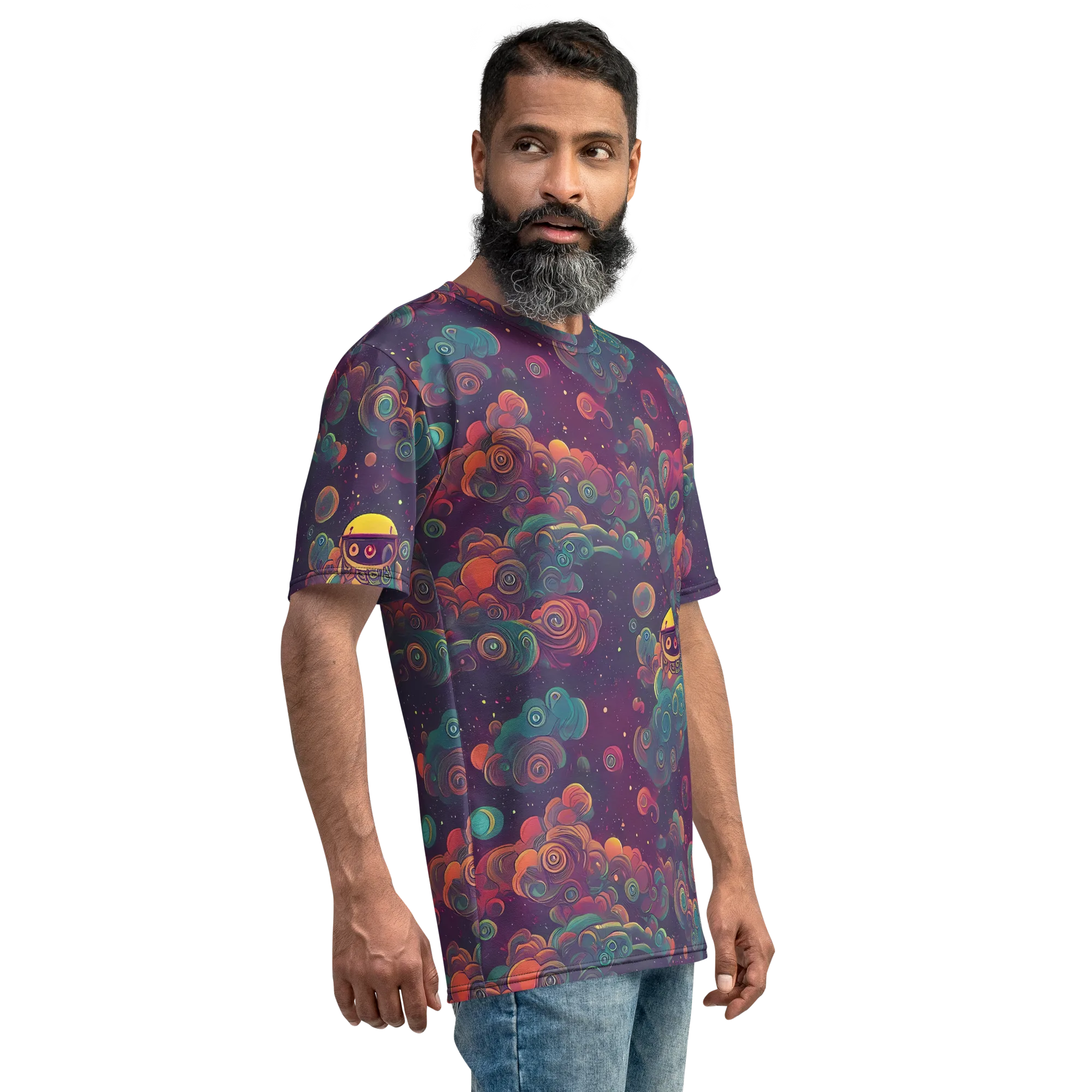 Nebula Dreamscape on Men's Crew Neck T-Shirt — Right