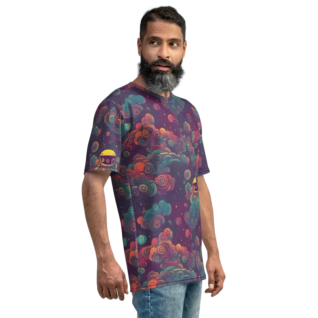 Nebula Dreamscape on Men's Crew Neck T-Shirt — Right