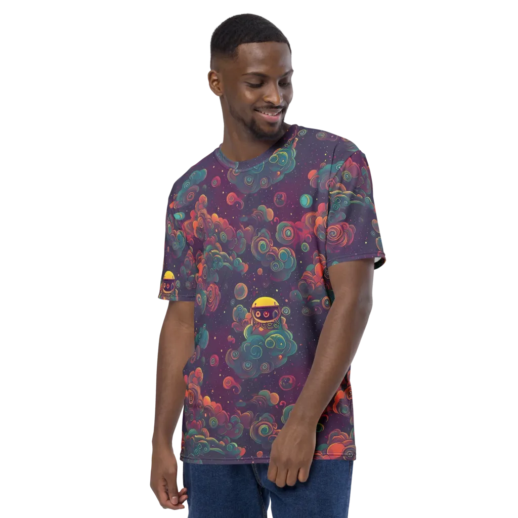 Nebula Dreamscape on Men's Crew Neck T-Shirt — Left