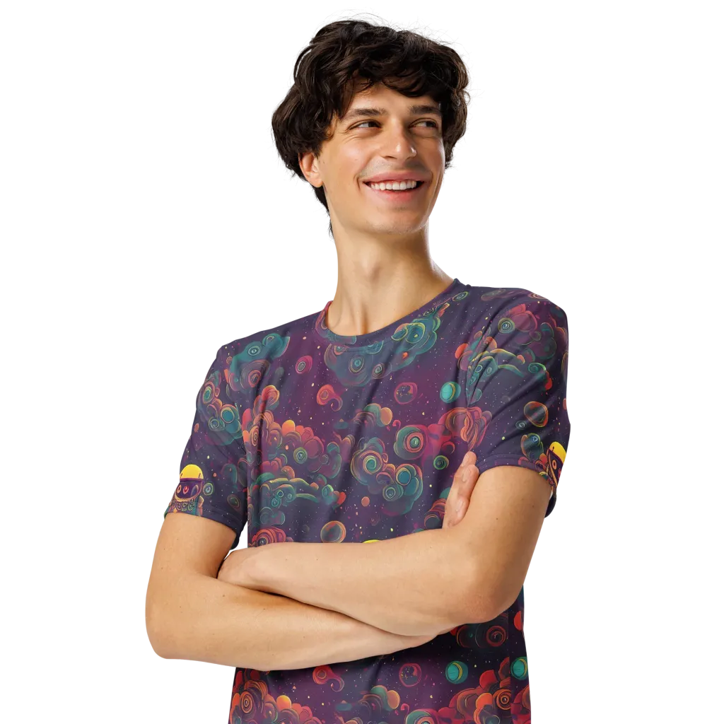Nebula Dreamscape on Men's Crew Neck T-Shirt — Left Front