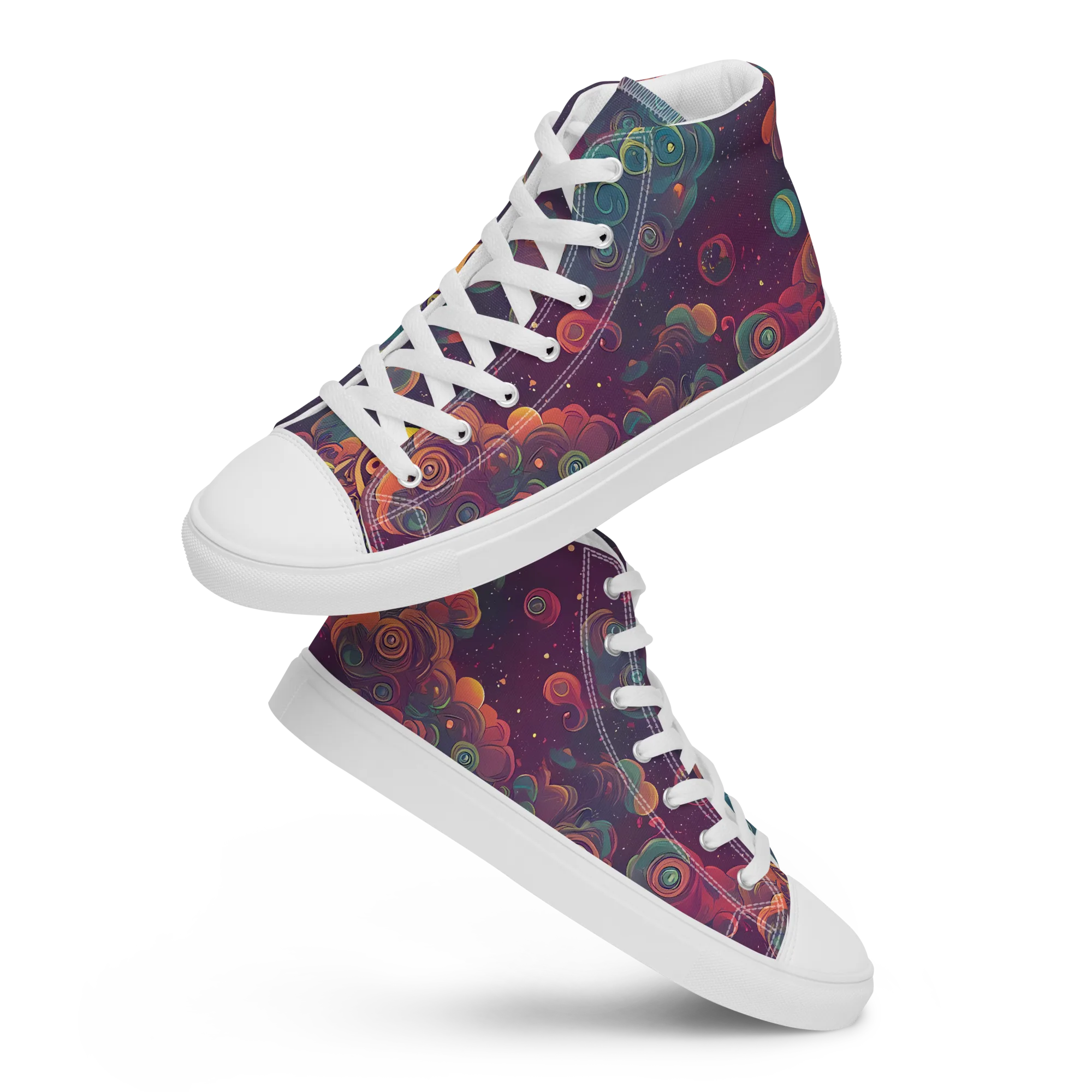 Nebula Dreamscape on Men's High Top Canvas Shoes — Front