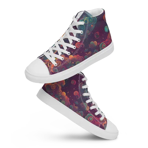 Nebula Dreamscape on a Men's High Top Canvas Shoes
