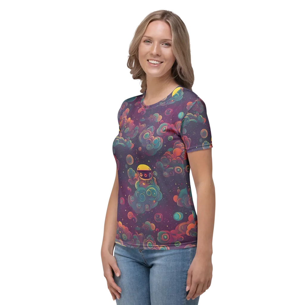 Nebula Dreamscape on Women's Crew Neck T-Shirt — Left