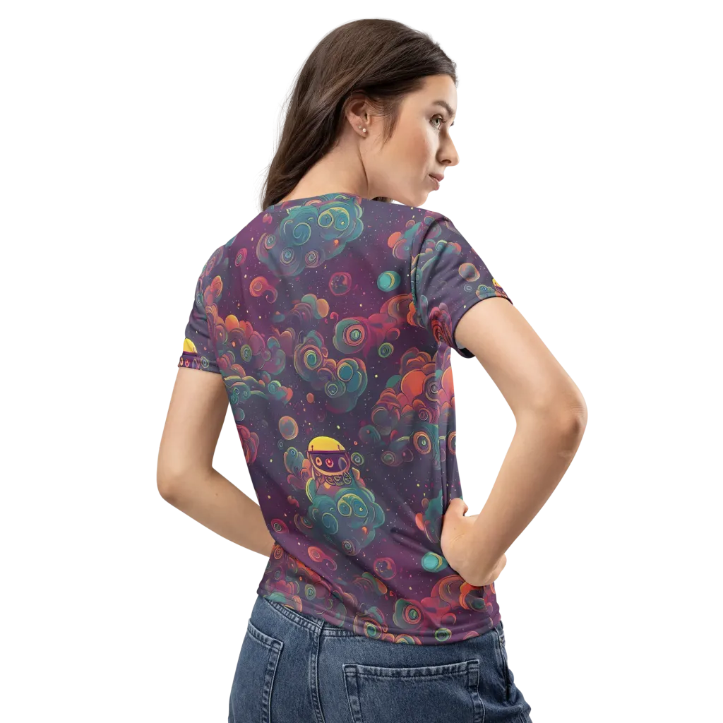 Nebula Dreamscape on Women's Crew Neck T-Shirt — Back
