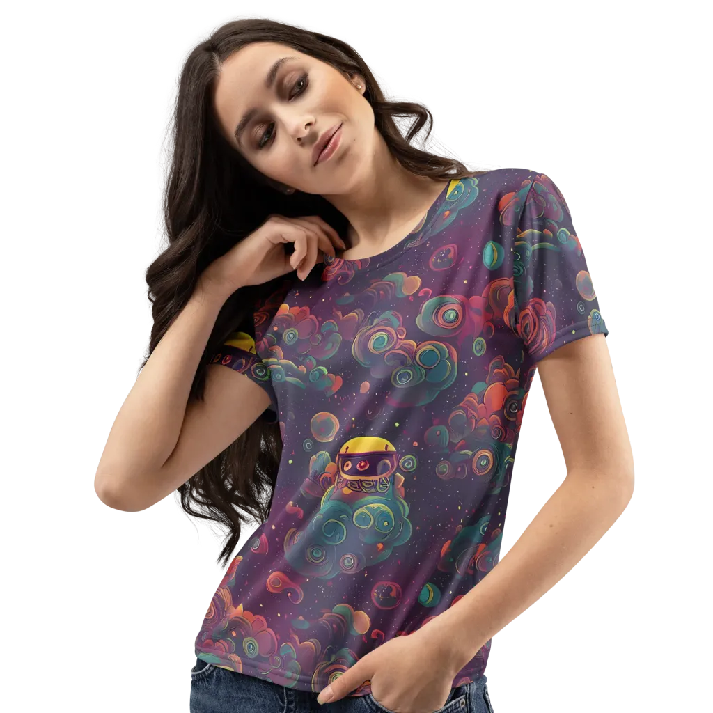 Nebula Dreamscape on Women's Crew Neck T-Shirt — Left Front