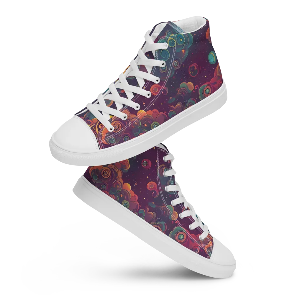 Nebula Dreamscape on Women's High Top Canvas Shoes — Front