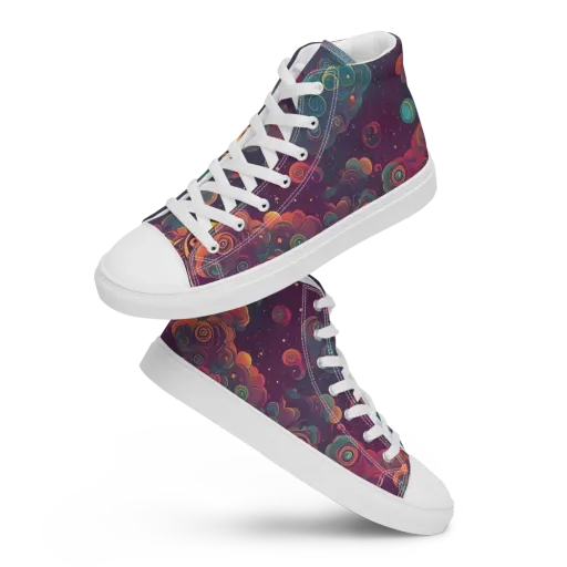 Nebula Dreamscape on a Women's High Top Canvas Shoes