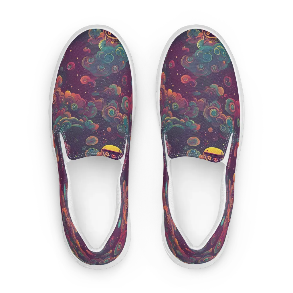Nebula Dreamscape on Men's Slip-On Canvas Shoes — Front