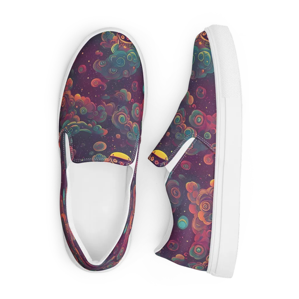 Nebula Dreamscape on Men's Slip-On Canvas Shoes — Front