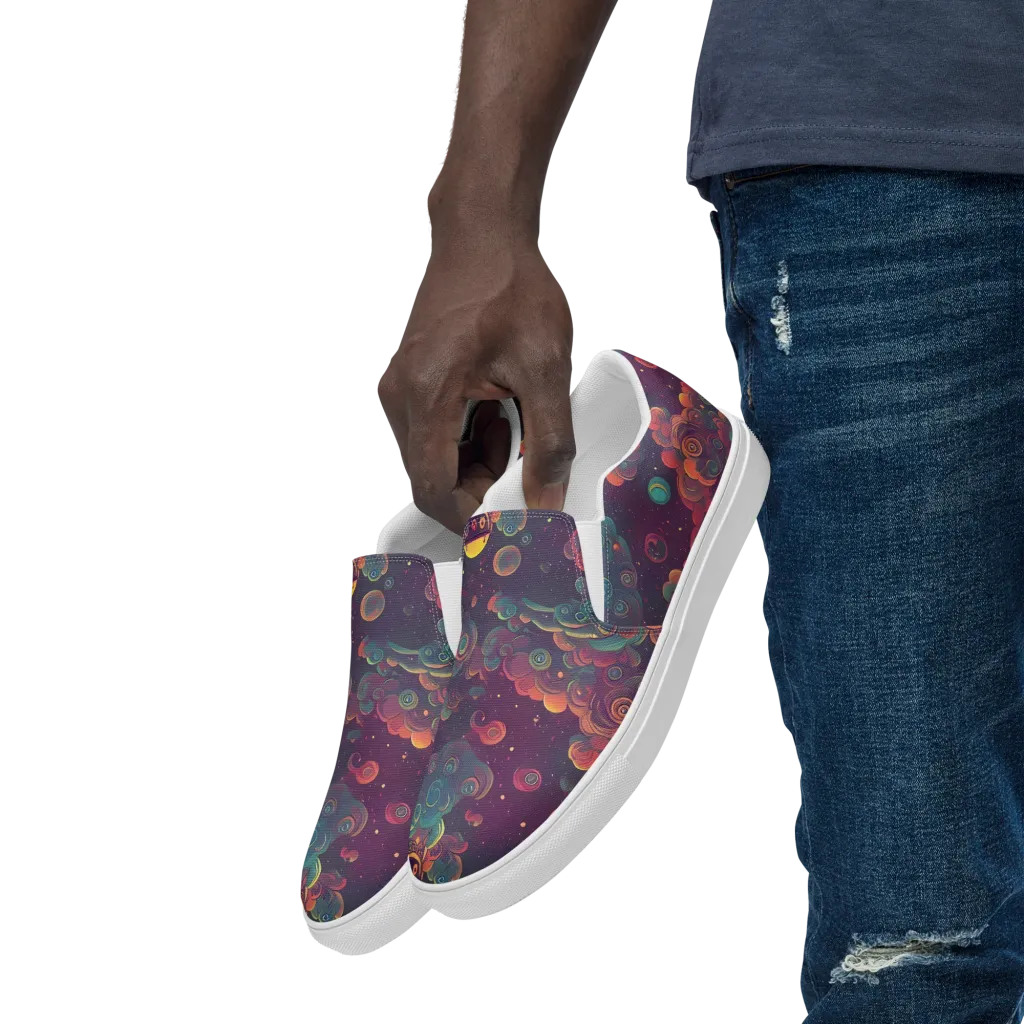 Nebula Dreamscape on Men's Slip-On Canvas Shoes — Left Front