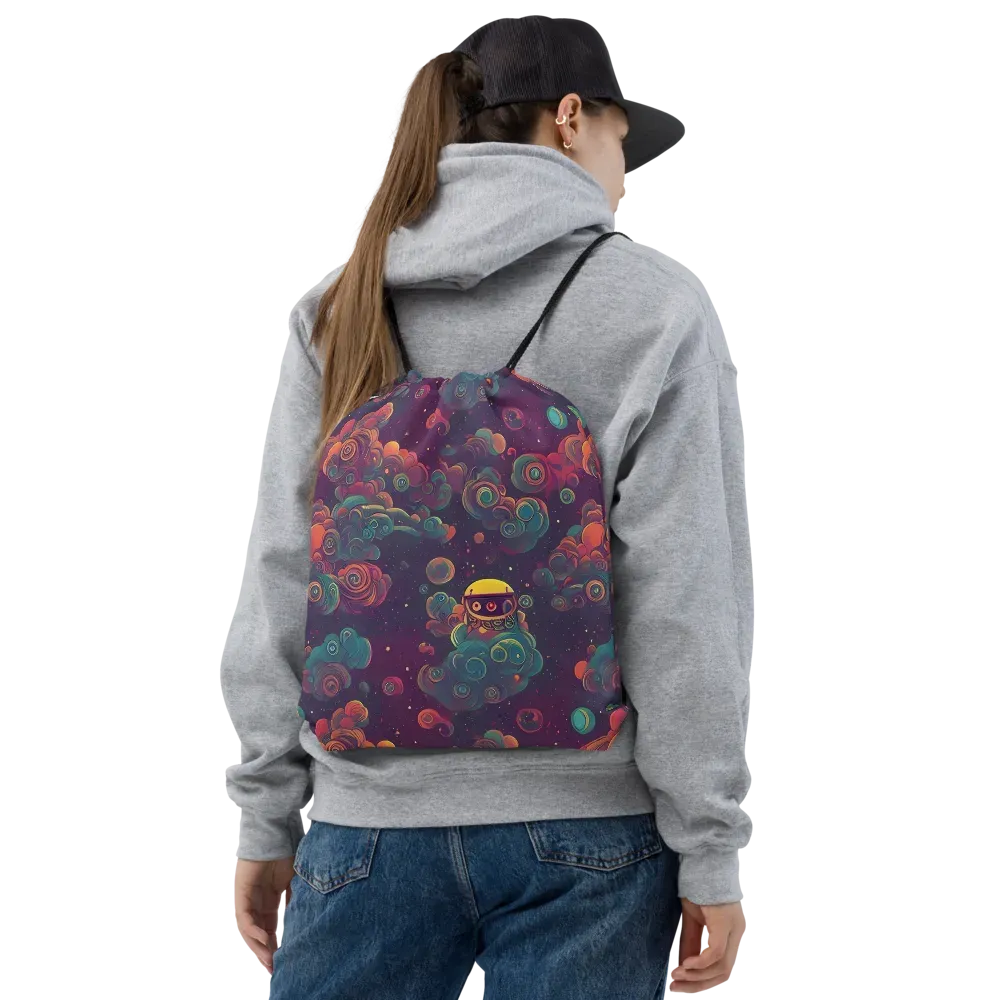 Nebula Dreamscape on Drawstring Bag — Front