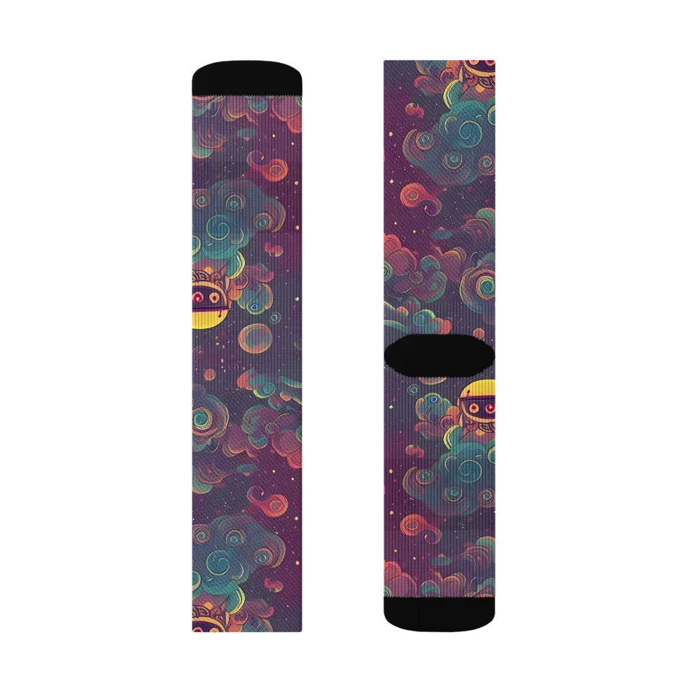 Nebula Dreamscape on Socks — Right Sock