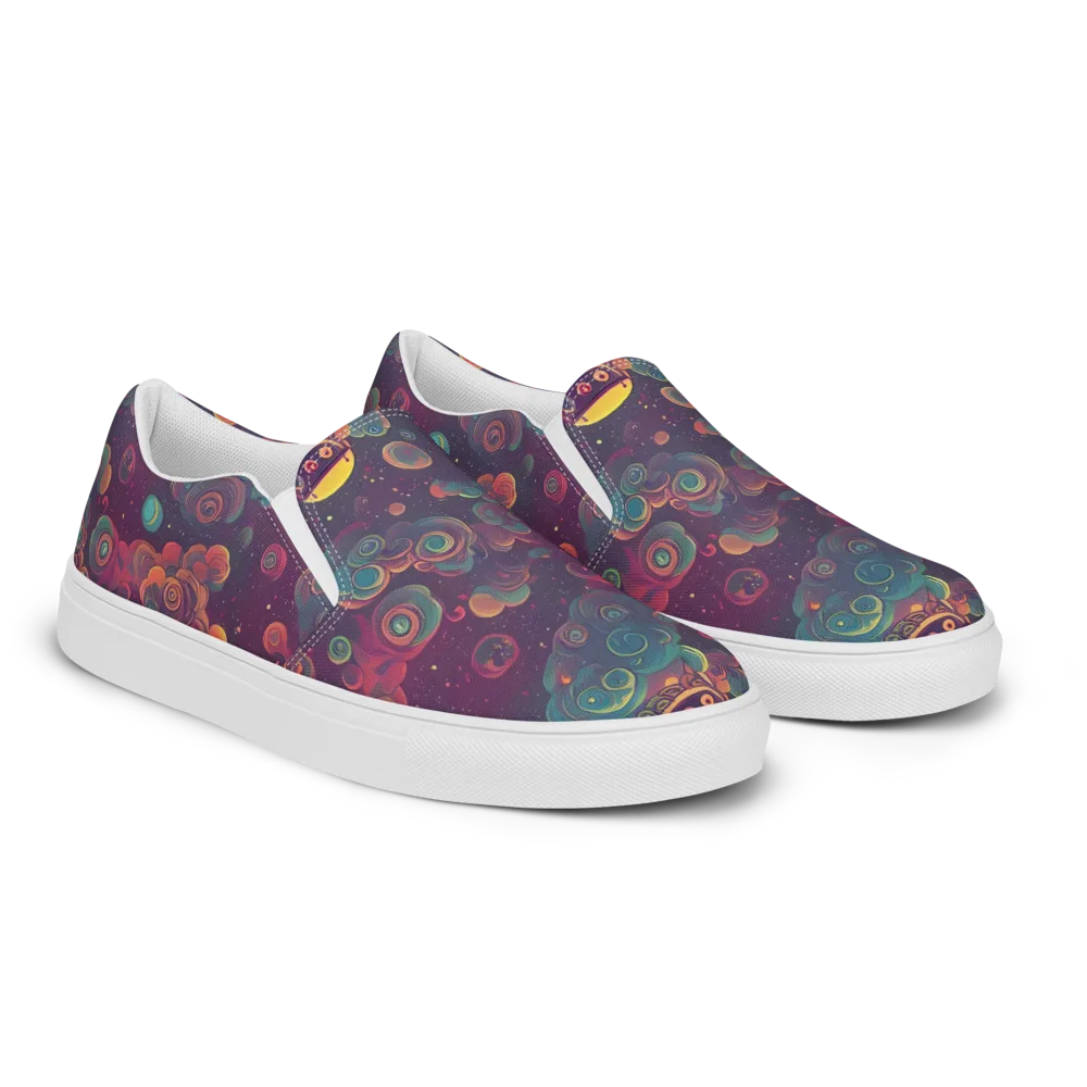 Nebula Dreamscape on Women's Slip-On Canvas Shoes — Right Front
