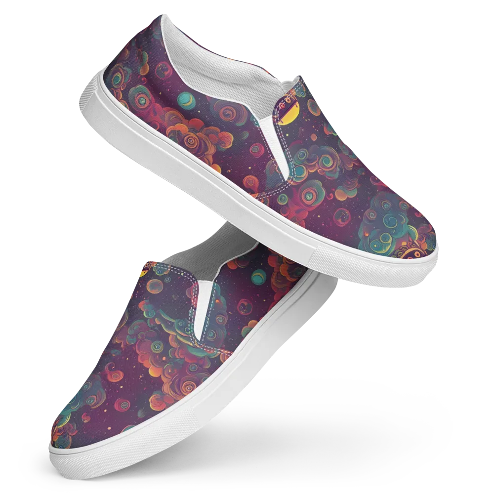 Nebula Dreamscape on Women's Slip-On Canvas Shoes — Front