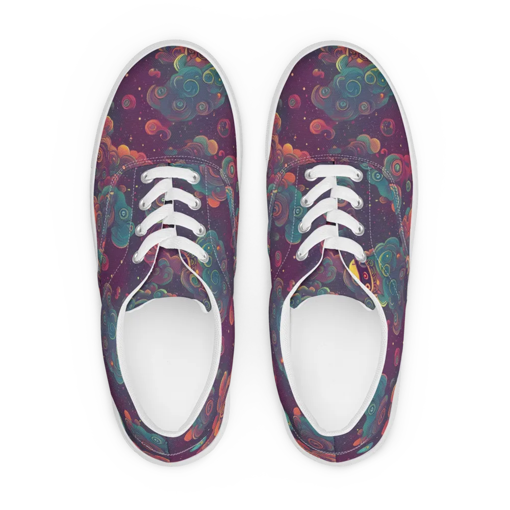 Nebula Dreamscape on Men's Lace-Up Canvas Shoes — Front