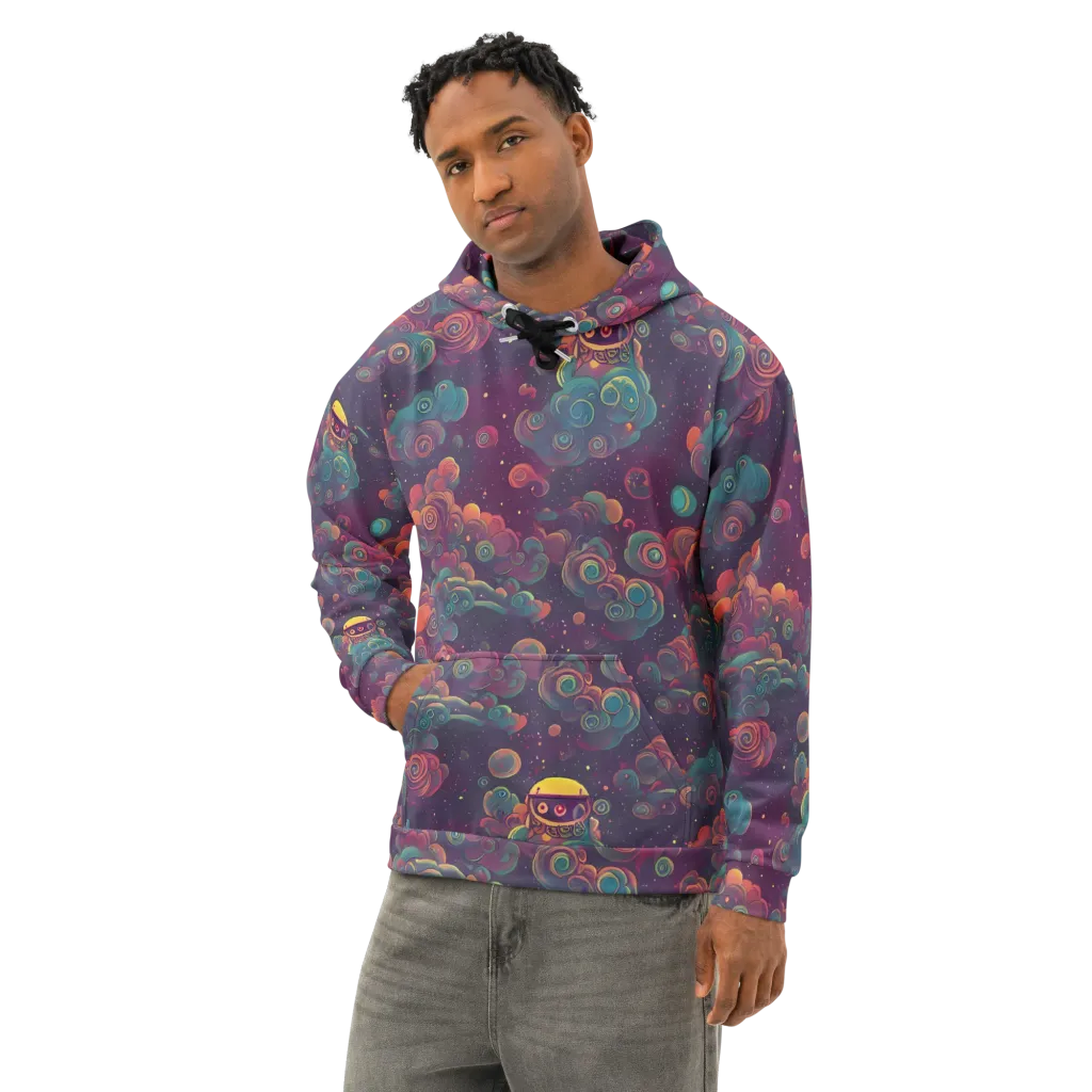 Nebula Dreamscape on Cotton Hoodie — Left Front