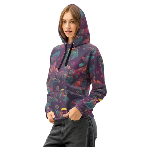 Nebula Dreamscape on a Cotton Hoodie