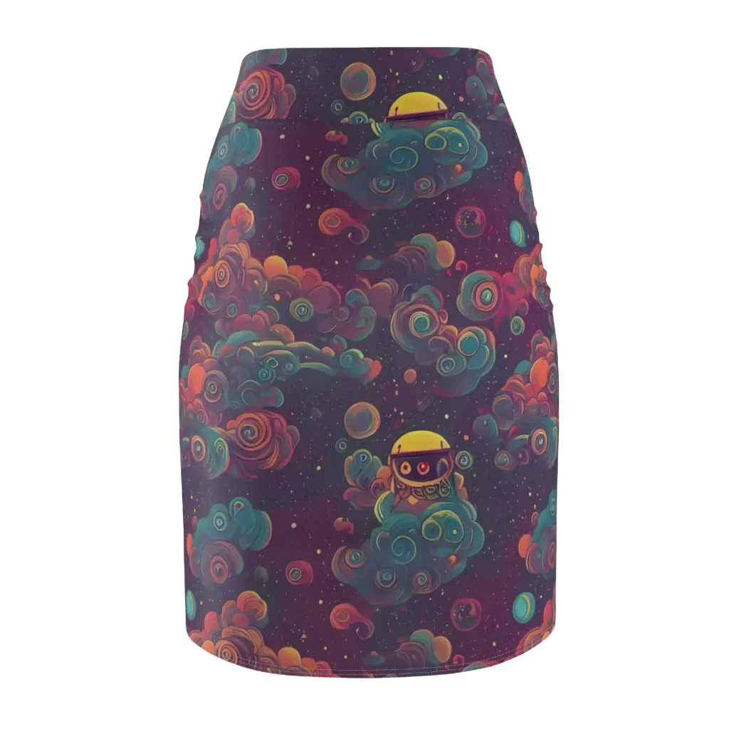 Nebula Dreamscape on Pencil Skirt — Back
