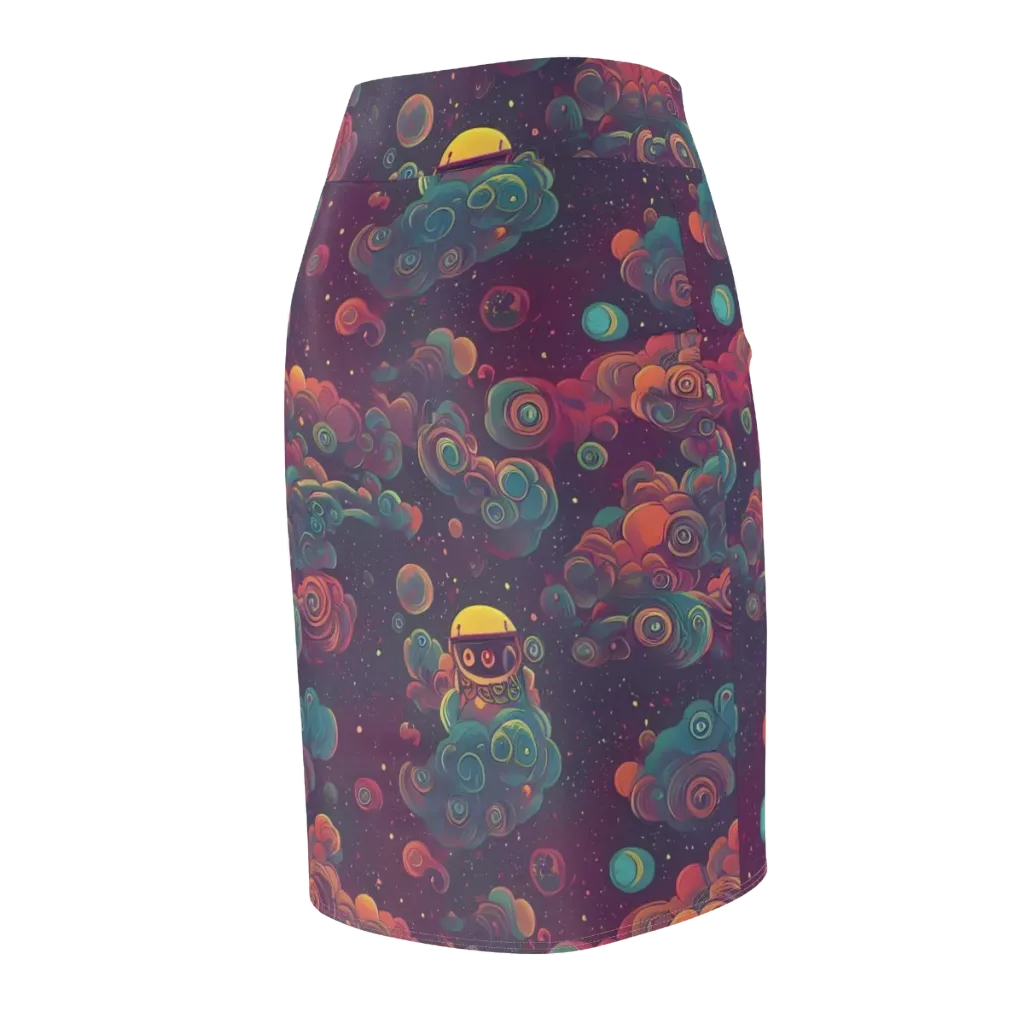 Nebula Dreamscape on Pencil Skirt — Back Side