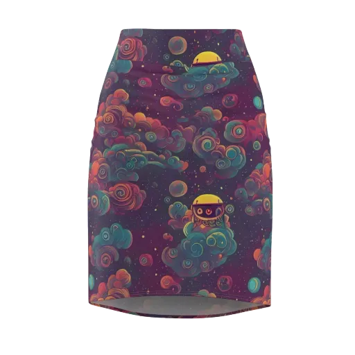 Nebula Dreamscape on a Pencil Skirt