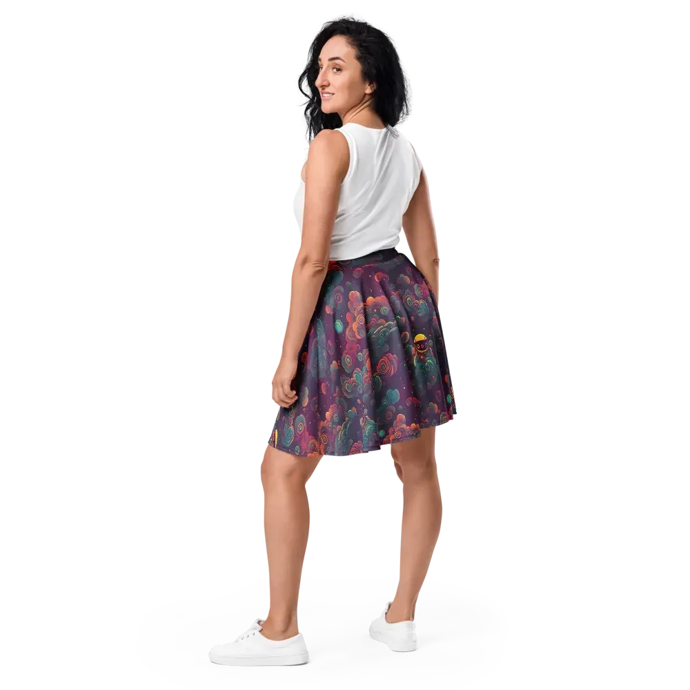 Nebula Dreamscape on Skater Skirt — Back