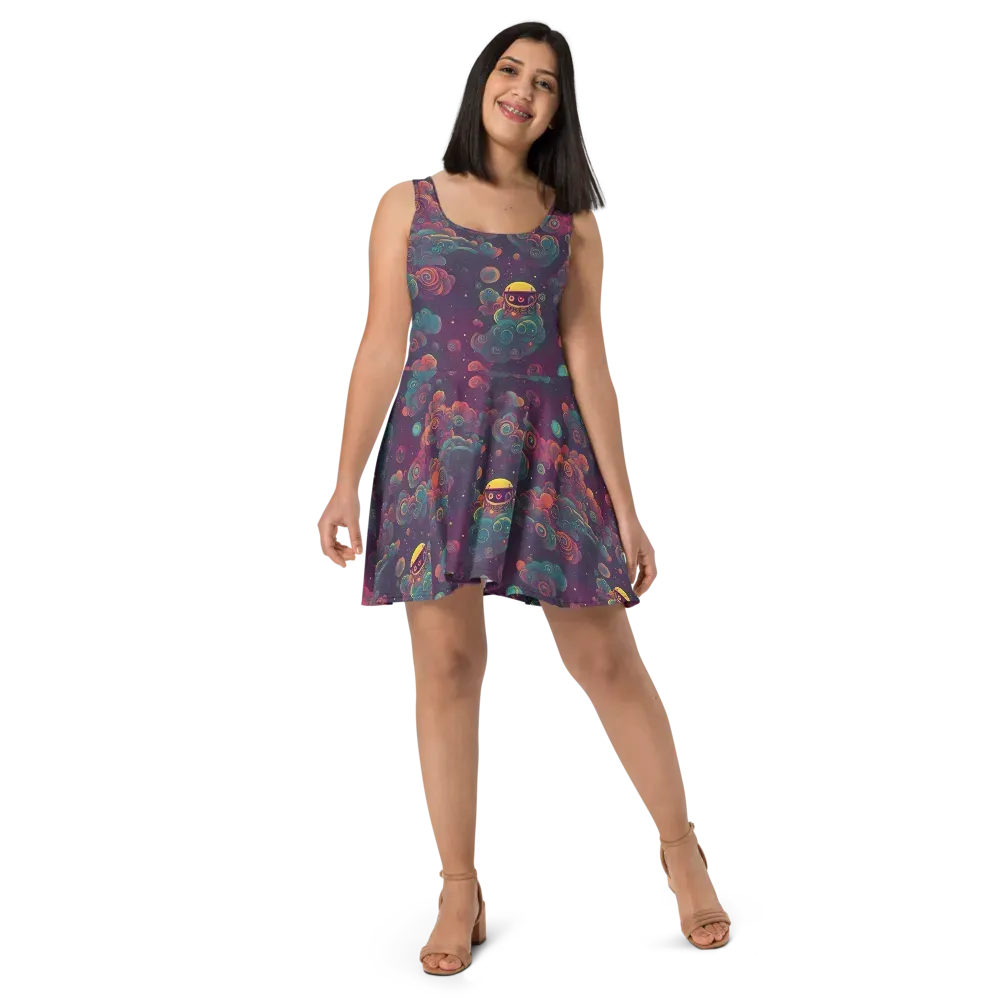 Nebula Dreamscape on Skater Dress — Front