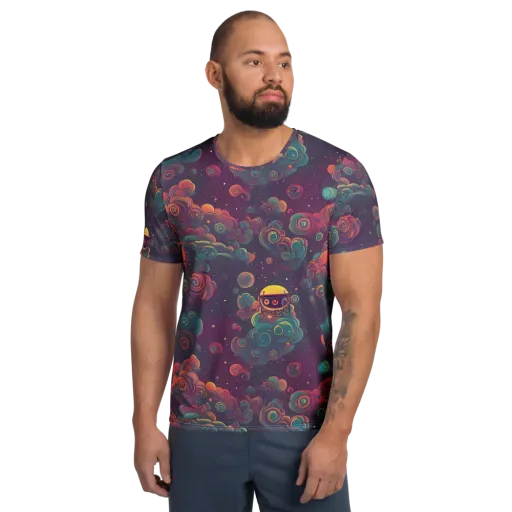 Nebula Dreamscape on a Men's Athletic T-Shirt