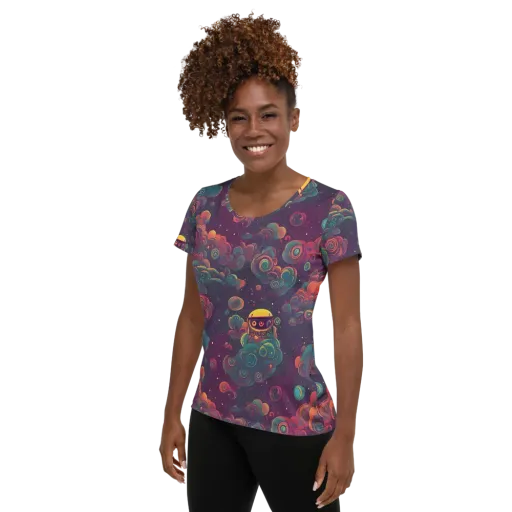 Nebula Dreamscape on a Women's Athletic T-Shirt