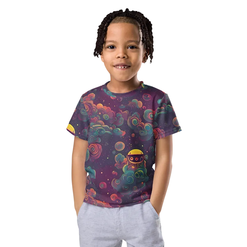 Nebula Dreamscape on Kids Crew Neck T-Shirt — Front