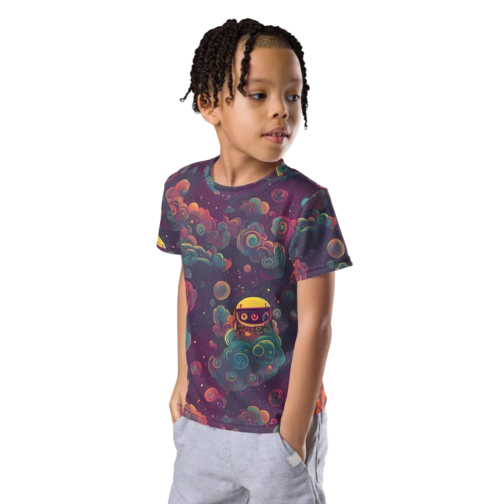 Nebula Dreamscape on Kids Crew Neck T-Shirt — Left Front