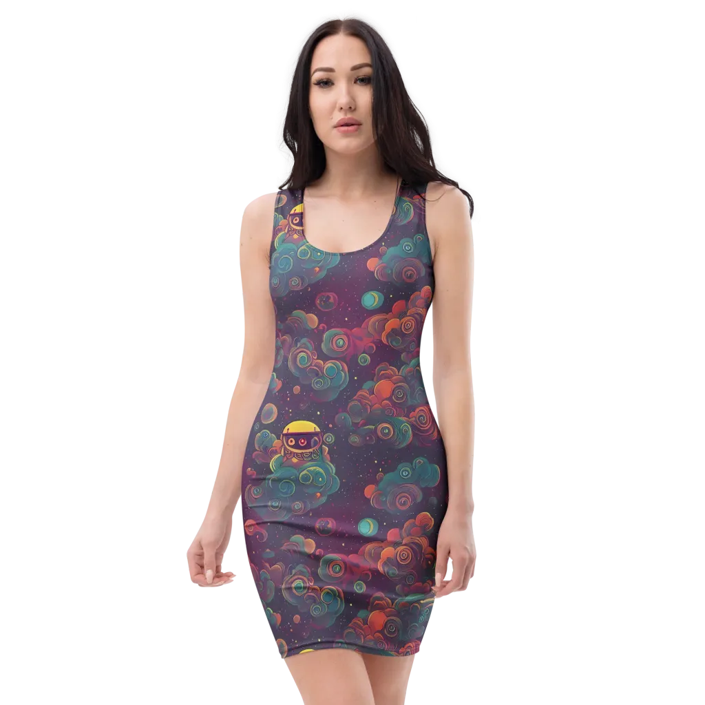 Nebula Dreamscape on Bodycon Dress — Front
