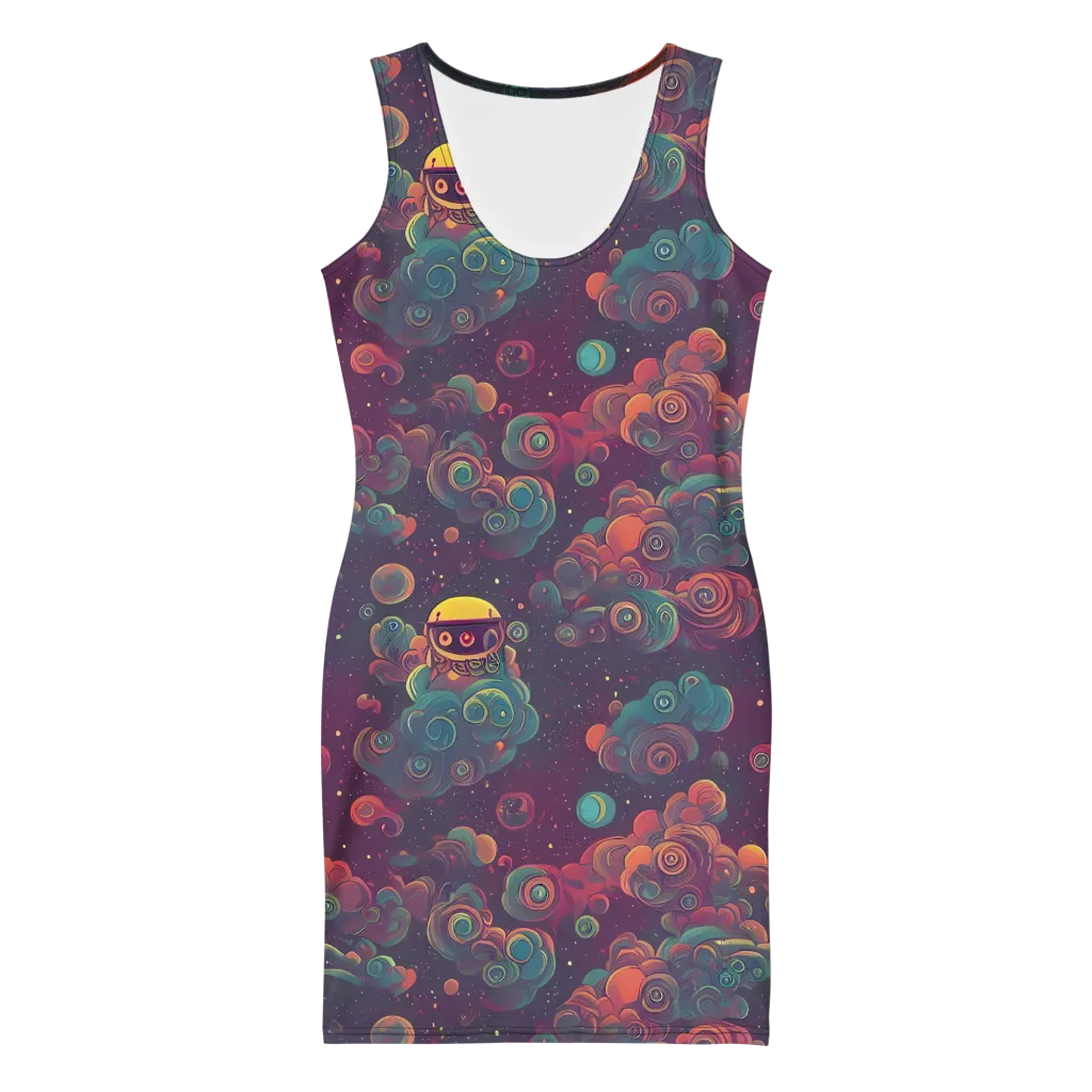 Nebula Dreamscape on Bodycon Dress — Front