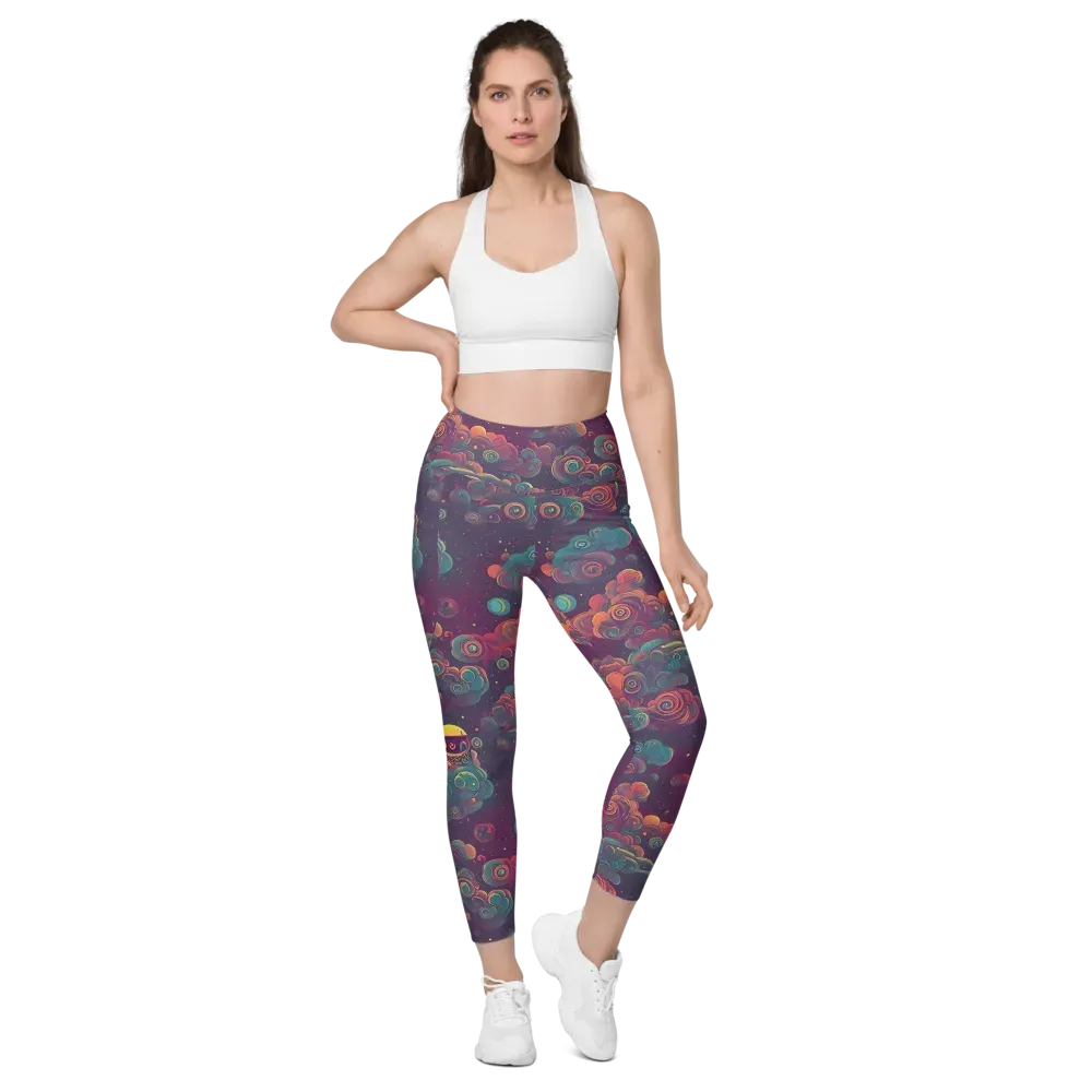 Nebula Dreamscape on Leggings with Pockets — Front