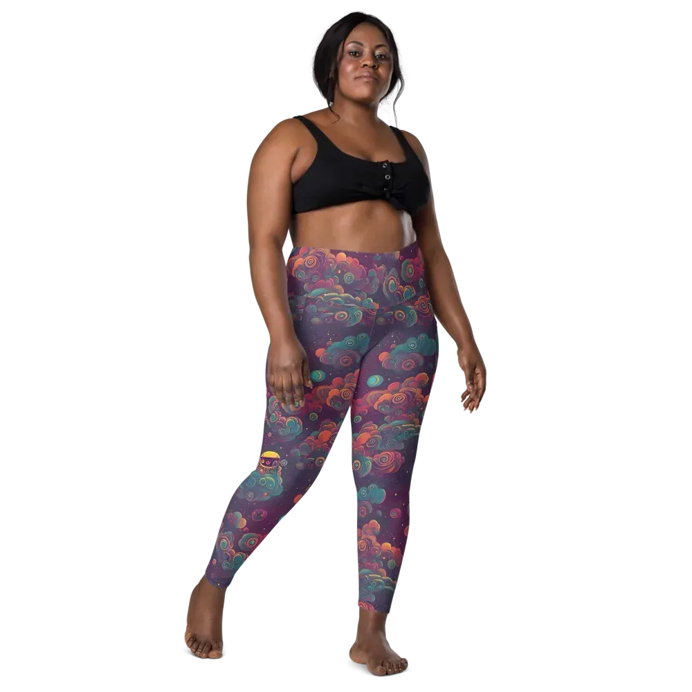 Nebula Dreamscape on Leggings with Pockets — Front