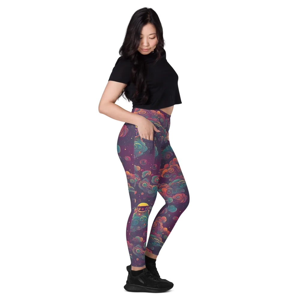 Nebula Dreamscape on Leggings with Pockets — Right