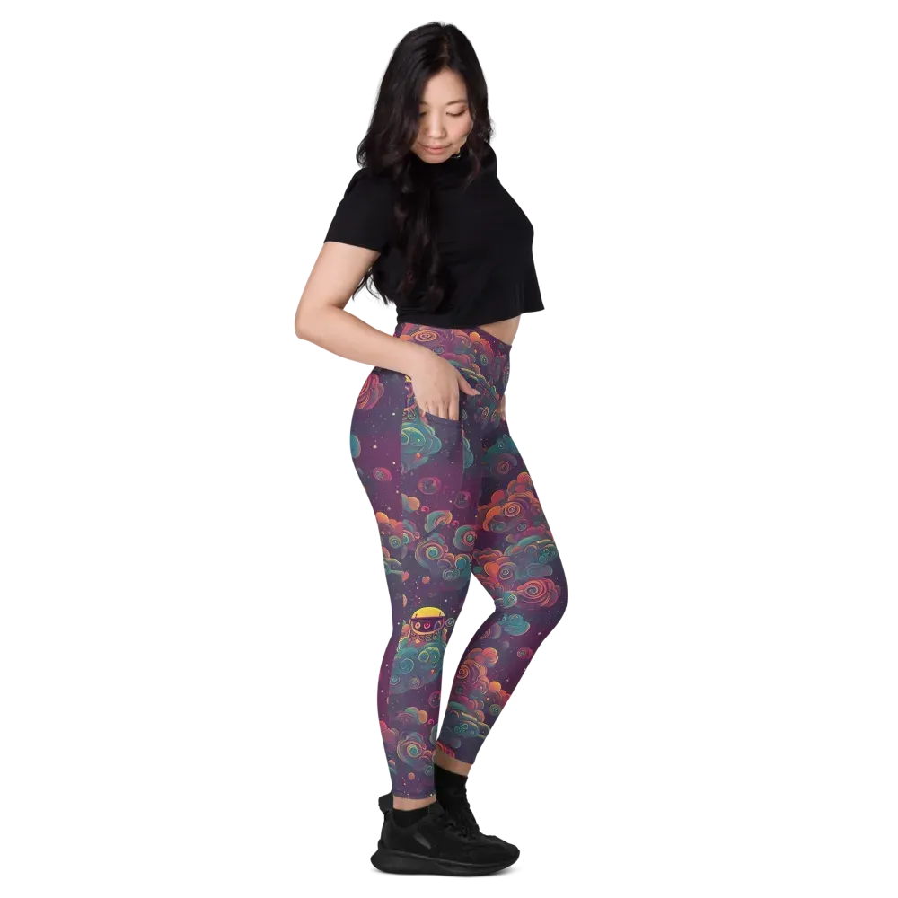 Nebula Dreamscape on Leggings with Pockets — Right